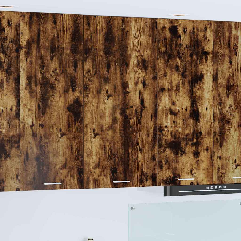 Hanging Cabinet Smoked Oak and White 50 x 31 x 100 cm