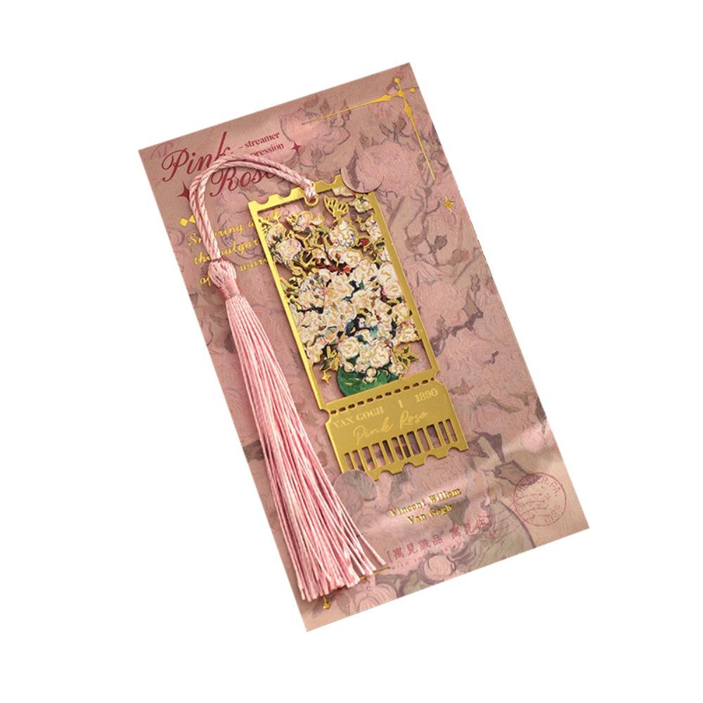 Ретро Металлическая Металлическая Закладка Кисточки Стиль Масляной Живописи Цветочная Живопись Закладка Канцелярские Принадлежности Известная Картина Зажим для Книги Студент