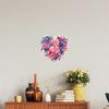 Watercolor Rose Heart Wall Stickers, Peel And Stick Pink Blue Floral Decals, Removable Waterproof PVC Flower Stickers for Bedroom Living Room