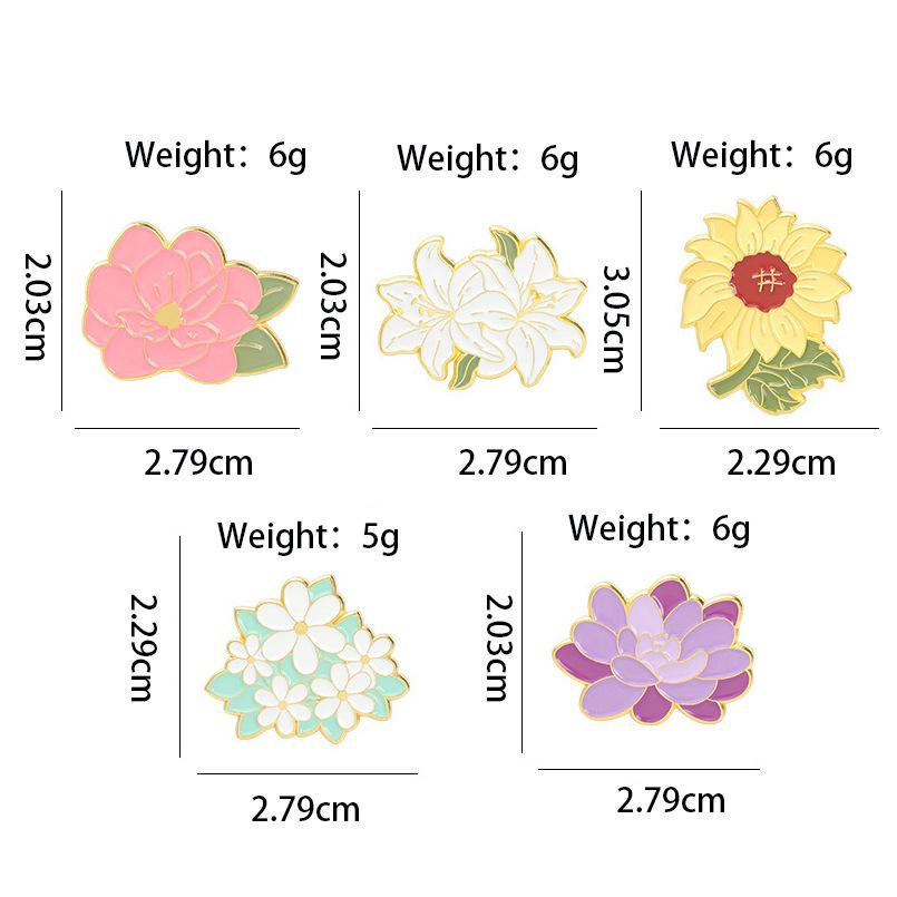 Creative Cartoon Flower Brooch: Alloy Pin Badge for Versatile Decoration