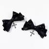 2pcs Gothic Style Bow Hair Clip Sweet Cool Hair Accessories Cosplay Black Wine Red Lace Hair Alligator Clips Barrette
