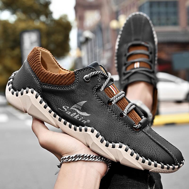 High Quality Genuine Leather Men Shoes Set foot Casual Handmade shoes Slip On Men Loafers Men Flats Moccasins Shoes Plus Size
