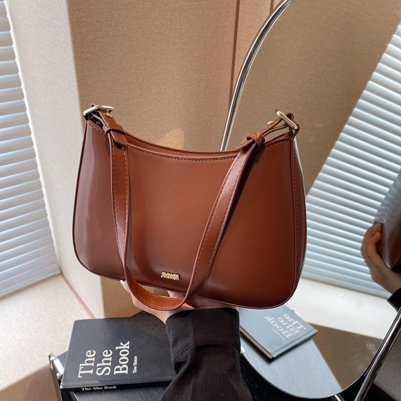 

Винтажная бордовая сумка-багет Y2K для свадьбы - Женская модная на одно плечо через плечо 25x6x18 cm темно-коричневого