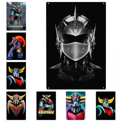 Vintage Goldorak Grendizer Metal Tin Sign  Custom Anime UFO Robot Wall Art Decor for Pub Cafe Yard  Rectangle Plaque