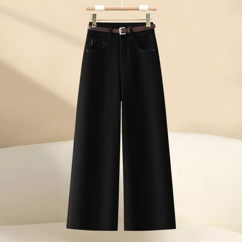 

Women s High-Waisted Wide-Leg Light Blue Jeans - Retro Style Slimming Nine-Point Pants for Spring & Autumn 2025 29/XL (115-125 jin)