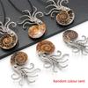 Octopus Brooch Octopus Ornament Metal Stone Octopus Pendant Cuttlefish Figurines Statue Car Ornaments Home Decor Crafts