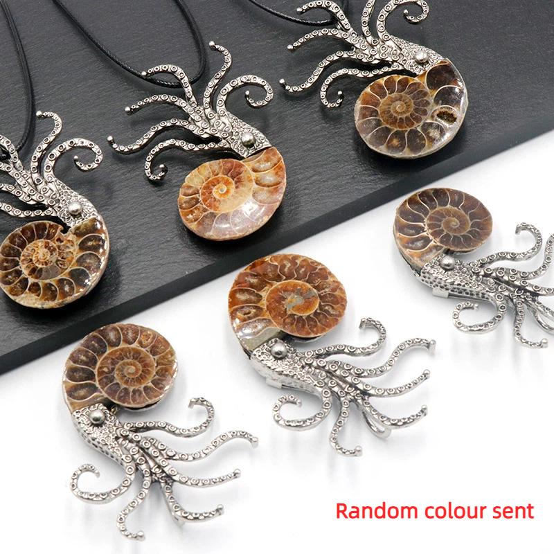Octopus Brooch Octopus Ornament Metal Stone Octopus Pendant Cuttlefish Figurines Statue Car Ornaments Home Decor Crafts