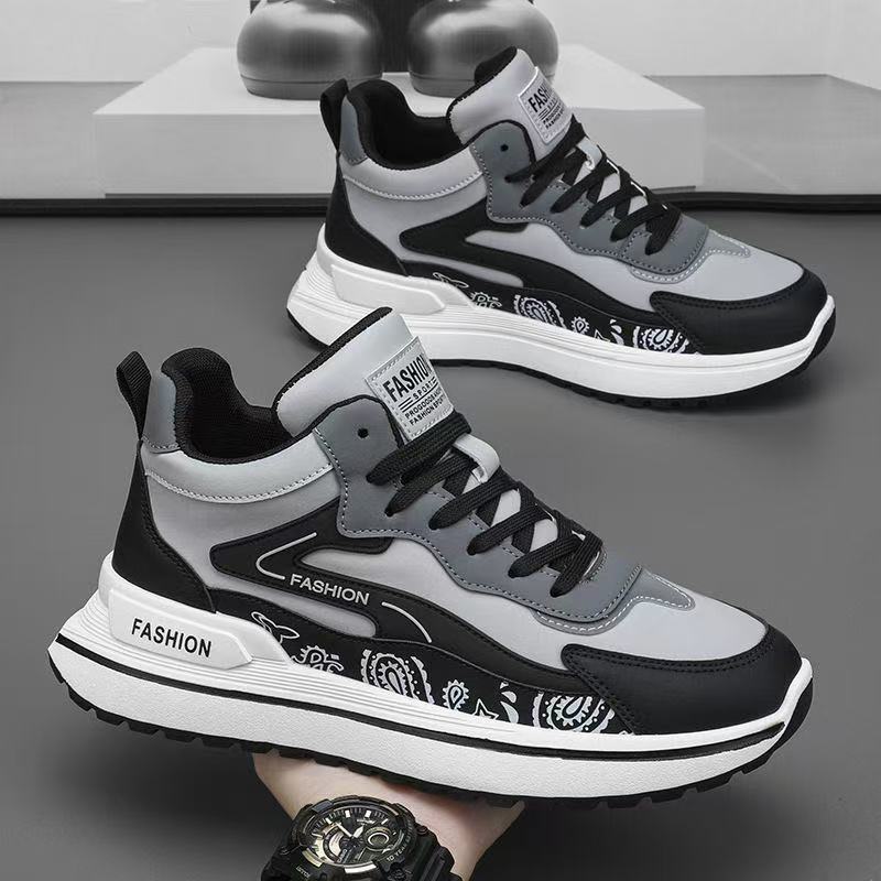 Shoes Men's Spring 2025 New Casual Sports Shoes High-top Forrest Gump Shoes Trendy Versatile Thick-soled Height-increasing Running Shoes