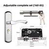 Stainless Steel Household Indoor Door Lock Universal Type Wooden Door Lock Tamper Free Adjustable Door Handle Bedroom Door Lock
