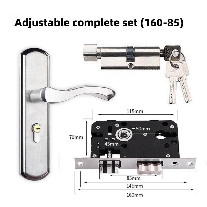 Stainless Steel Household Indoor Door Lock Universal Type Wooden Door Lock Tamper Free Adjustable Door Handle Bedroom Door Lock
