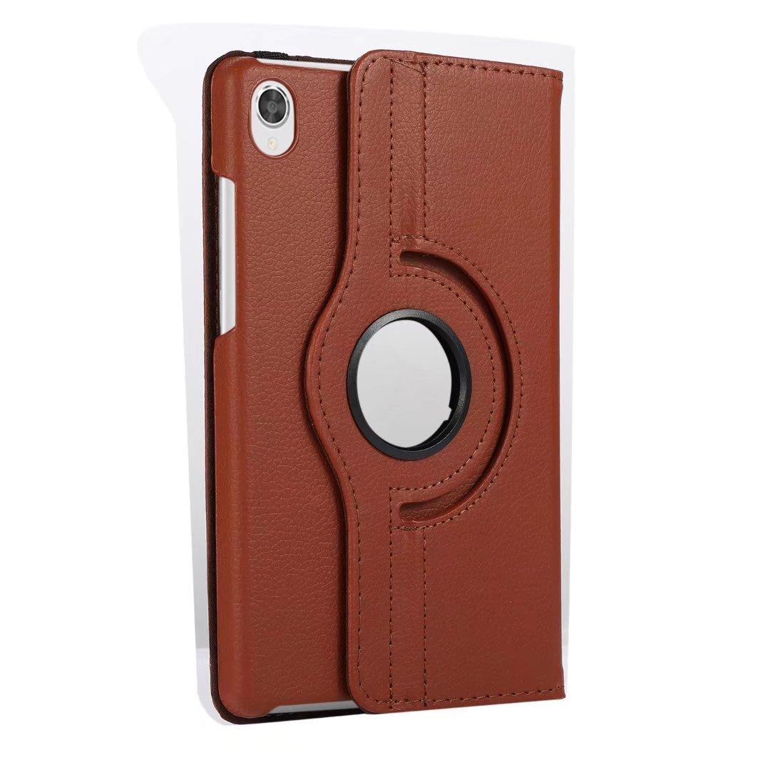 

Для Lenovo Tab M8 TB-8505 8-дюймовый чехол-подставка с вращением на 360° M8 plus 8705 8-дюймовый противоударный однотонный чехол коричневый