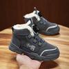 Boys' cotton shoes 2025 winter new velvet thickened button non-slip cotton shoes medium and older children's warm sports shoes