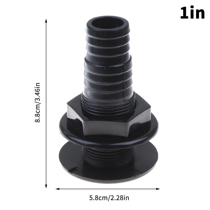 Marine Boat Abs Plastic Thru Hull Fitting Connector For 5/8, 3/4,1,1‑1/8 In Hose Boat Drain Outlet Bilge Pump Plumbing Fittings