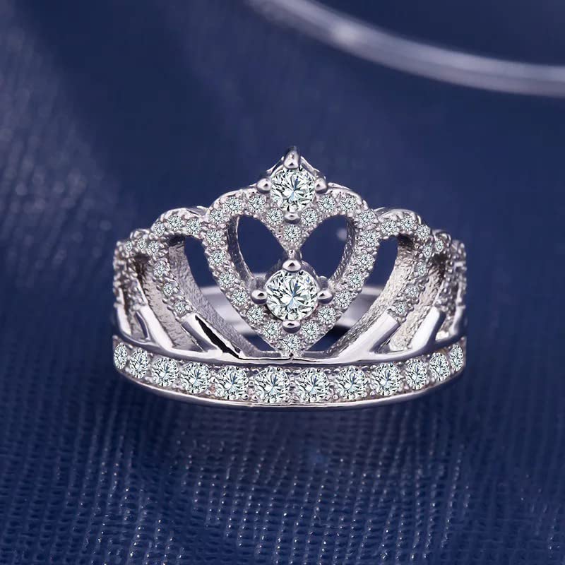 [Avance] Avance Tiara Crown Ring, Silver, Women's (Size 9)