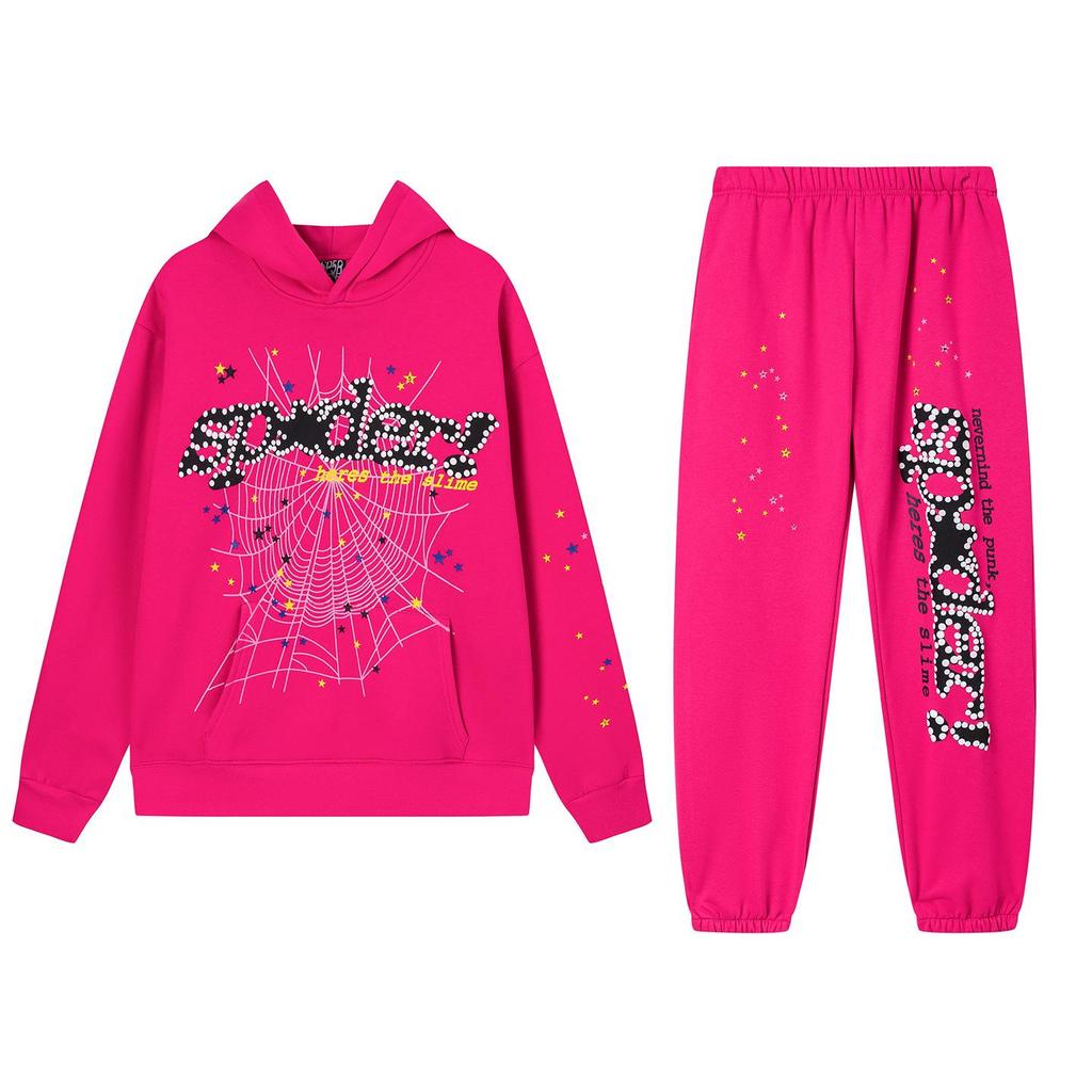 SP5der Spinnenweb Plus Velours Hoodie & Joggingbroek Set - Unisex Trendy Streetwear