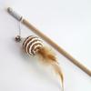 Funny Interactive Cat Teaser Toys with Feather 40CM Wooden Stick, Mice Fish Chick Design, Kitten Playing Teaser Wand Pet Accessories for Cats