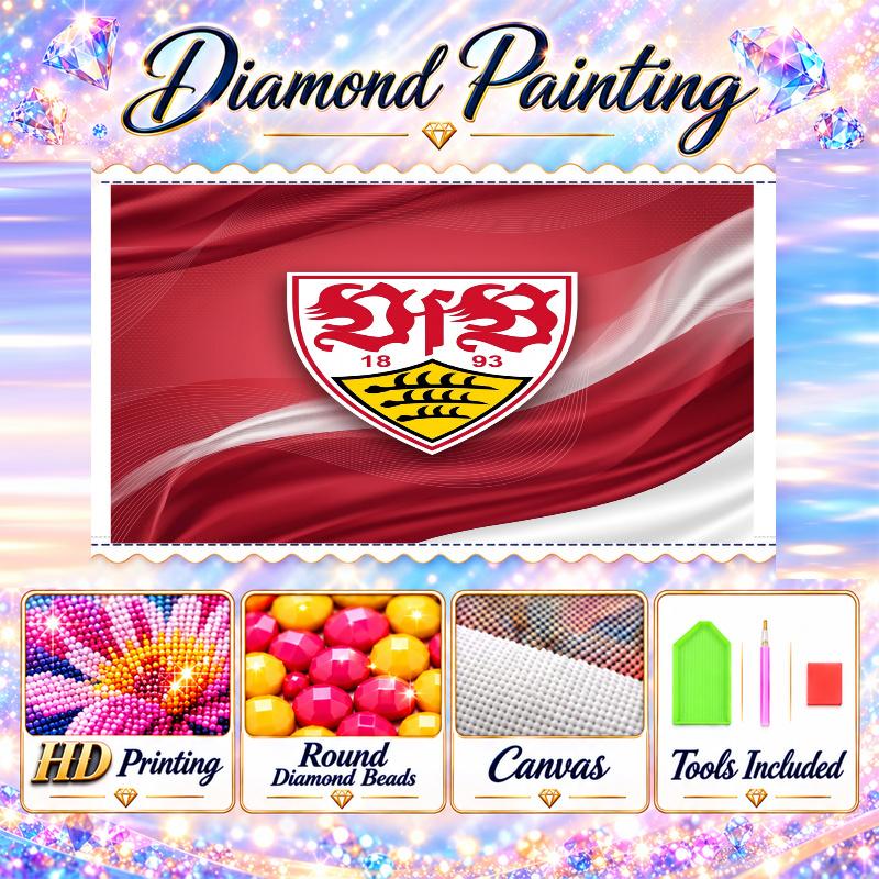 VfB Stuttgart Diamond Painting Kit 5D Full Drill DIY Diamond Mosaic Wall Art Home Decor