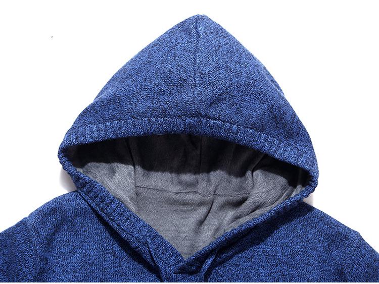 JEEP SPIRIT Men's Fleece-Lined Hooded Pullover Sweater, Plus Size, Warm Knitwear 2022
