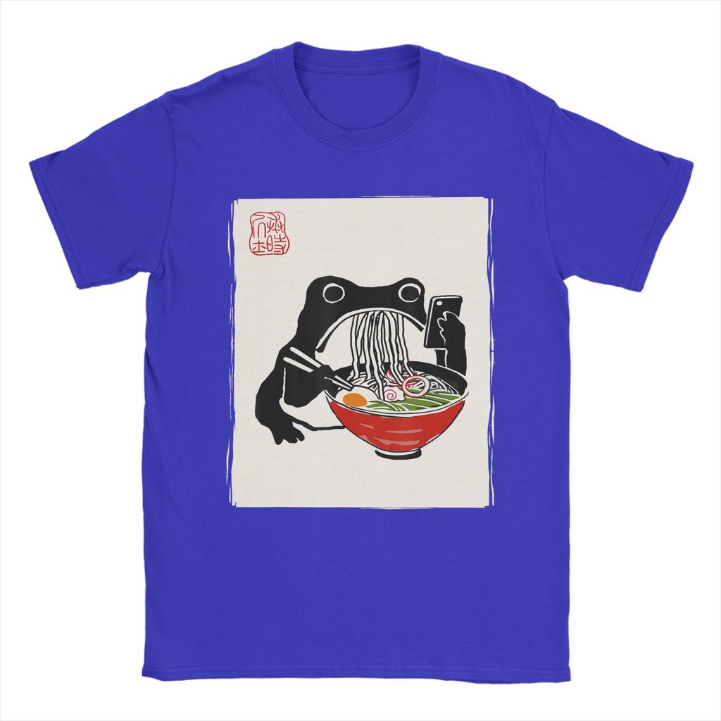 Men Funny Grumpy Frog Ramen Kawaii Ink Painting Japanese T Shirt Cotton Clothing Funny Short Sleeve Round Collar Tees TShirts