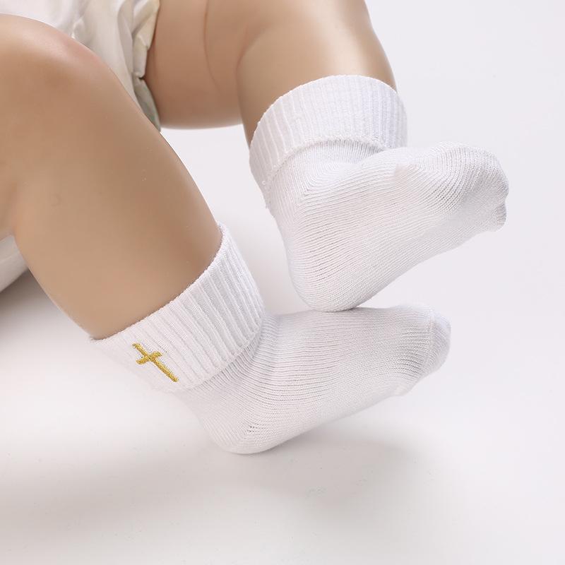 0-2 Years Old Boys and Girls Short Socks Soft Cotton Baby Socks Newborn White Baptism Infant Daily Kindergarten Wear