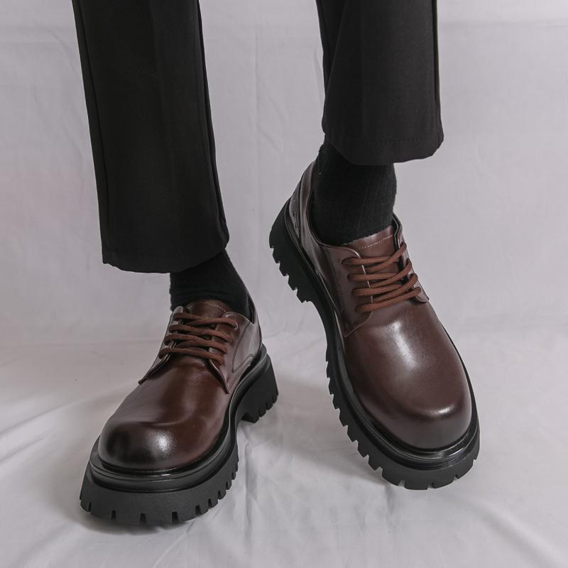 Mocasines de Cuero Elevadores de Altura para Hombre Talla Grande: Zapatos Formales-Casual Modernos y Versátiles