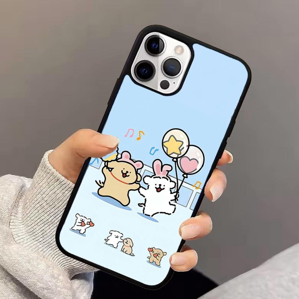 L-Line Puppy Maltese Phone Case For iPhone 16,15,14,13,12,11,Pro,Max,Plus,Mini,Magsafe,Magnetic Wireless Charging Case