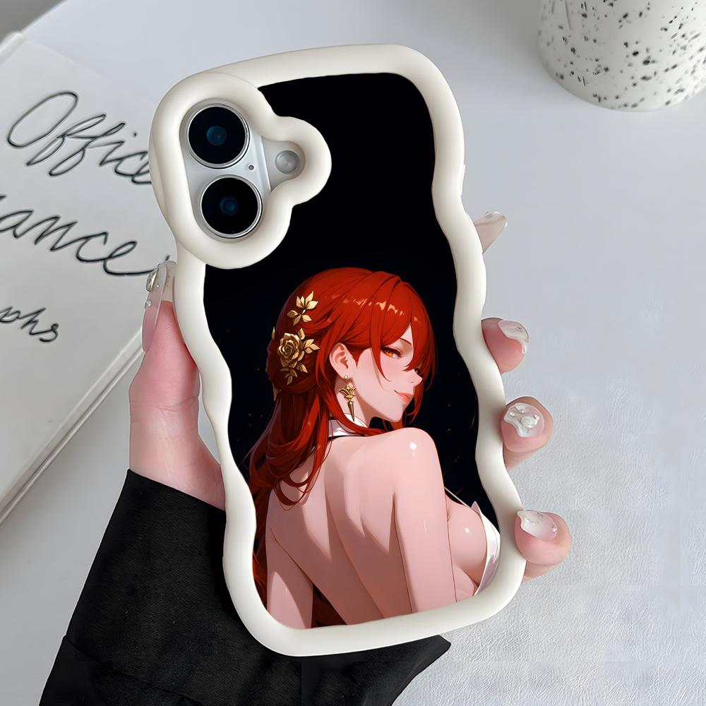 HSR Himeko Wavy Edge TPU Mobile Phone Case for iPhone 17 16 15 14 13 12 11 Air Pro Max Plus Colorful Cover