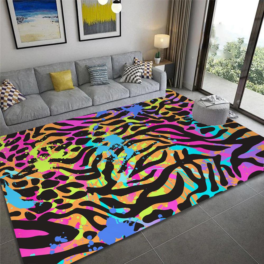 Luipaard- en Zebraprint Tapijt Antislip Wasbaar Flanel Gebiedskleed voor Huis Woonkamer Slaapkamer Tapijt Eetkamer Keuken Vloermat