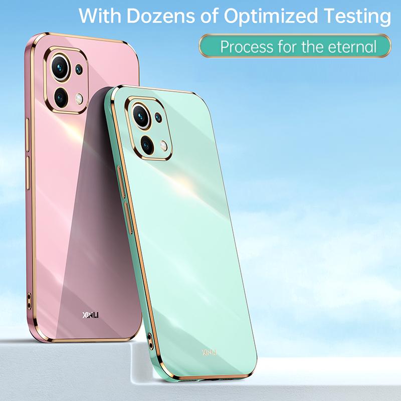 Plating Frame Phone Case On For Xiaomi Mi 11 Lite 5g NE Xiaomi11 4g 11lite 11i Mi11 I Luxury Soft Silicone Back Cover