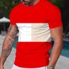 Men's Stripe 3D T-shirts Casual Breath O-Neck Short Sleeve T-shirts For Outdoor Activities Summer Oversized Streetwear Tops