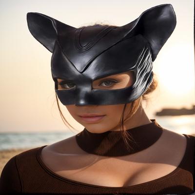 Maschera da gatto sexy per donna, maschera da travestimento di Halloween, maschera da coniglio, maschera da cocktail da night club