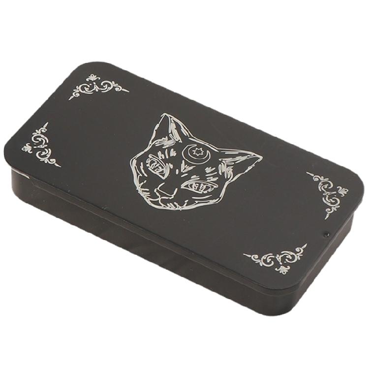 Portable Tarots Card Box Astrologys Divination Storage Case Iron Tarots Card Storage Case for Witches Decoration