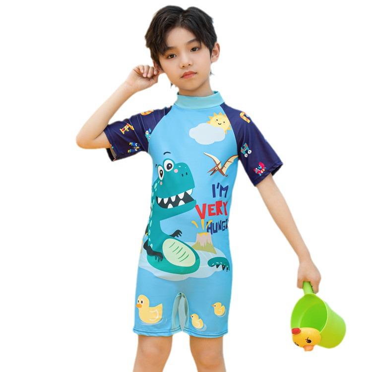 Spot Children's Cartoon Swim Trunks: One-Piece for Boys, Sizes Small To Large, Quick-Drying for Swimming and Hot Springs.