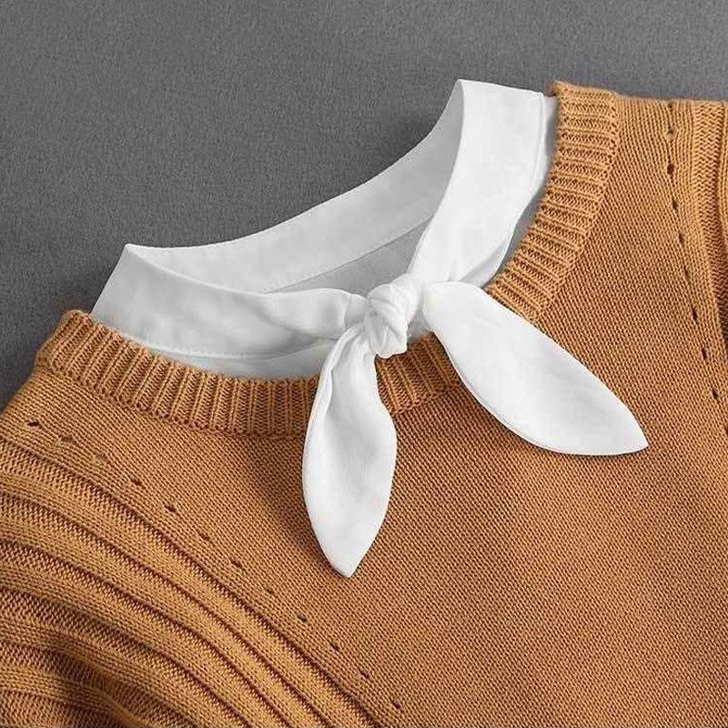 White Stylish Fake Collar Detachable Blouse Dickey Collar Half Shirts Faux False Collar for Women and Girls