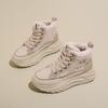 2024 Winter Women's Velvet High-Top White Sneakers, Korean-Style, Height-Boosting, Warm Leisure Sports, Model K6701