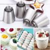 2pcs Piping Nozzles Set, Large Stainless Steel Icing Nozzles, Cream Cake Piping Tips For Dessert Biscuit Cup Cake, Kitchen Acces