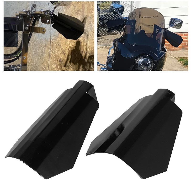 Universal Gloss Black Motorcycle Hand Guards Extensions Protectors Shields Wind Deflectors for Harley