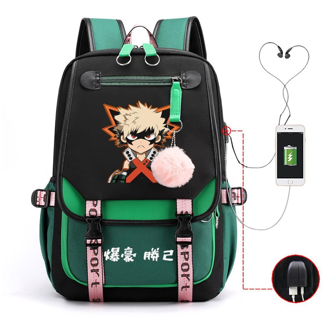 Teen Trend Animation Schoolbag Korean Version Backpack Male New Contrasting Color Simple Middle School Student Backpack