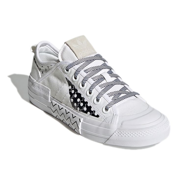 Adidas Originals Nizza Multi Foxing Comfortable Casual Breathable Low-Top Skate Shoes Women Sneakers White Black GW5821