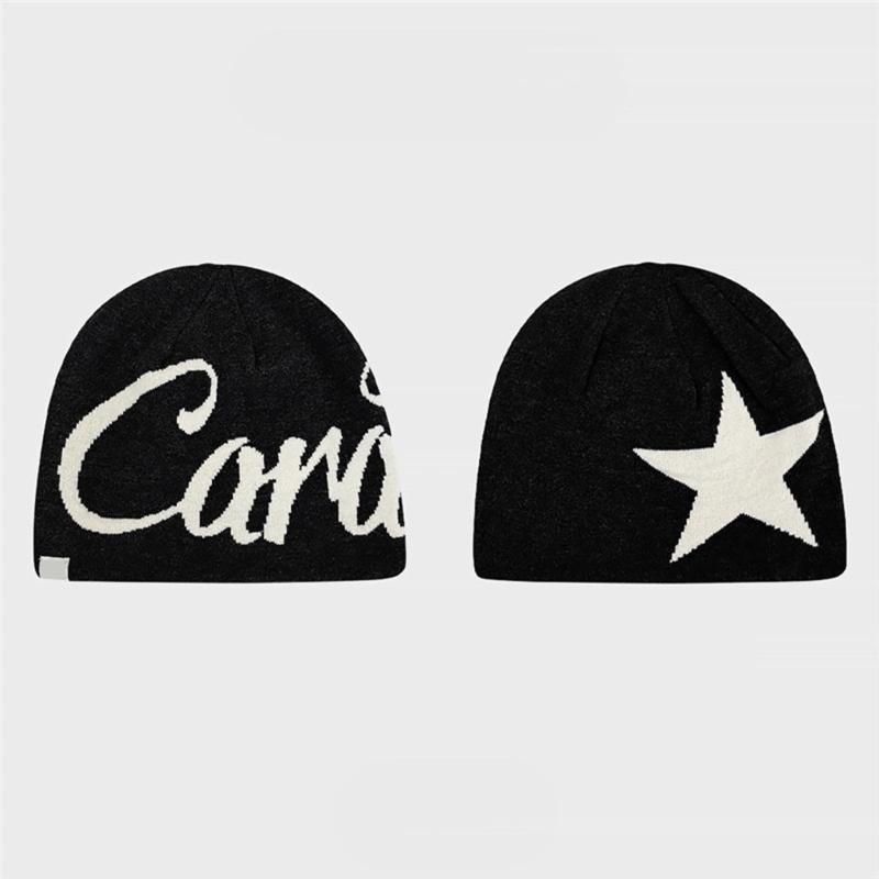 Acrylic Knit Beanies Star Print Stretchable Fit Winter Hat For Men Women Casual Cap Unisex Soft Warm Outdoor Activities