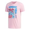 Neo Plant Print Sports Crew Neck Short Sleeve T-Shirt Men Tops Pink EJ7083