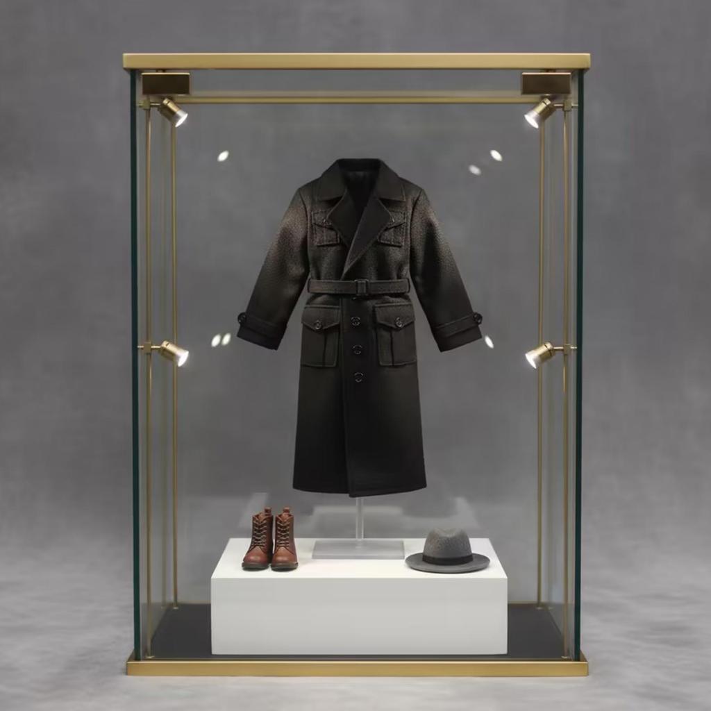 1/6 Scale Trench Coat Waist Belt Black Figure Outerwear