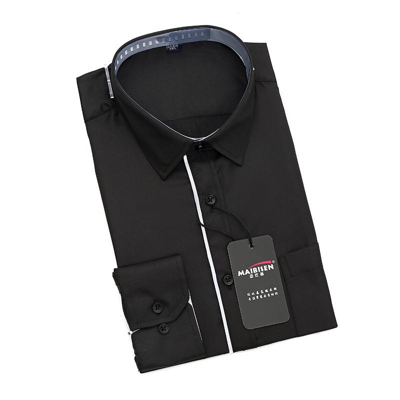 

Весенние и осенние модные рубашки мужские деловые рубашки для самосовершенствования профессиональные рубашки для инструментов молодежные трендовые однотонные рубашки с длинными рукавами 2XL чёрный