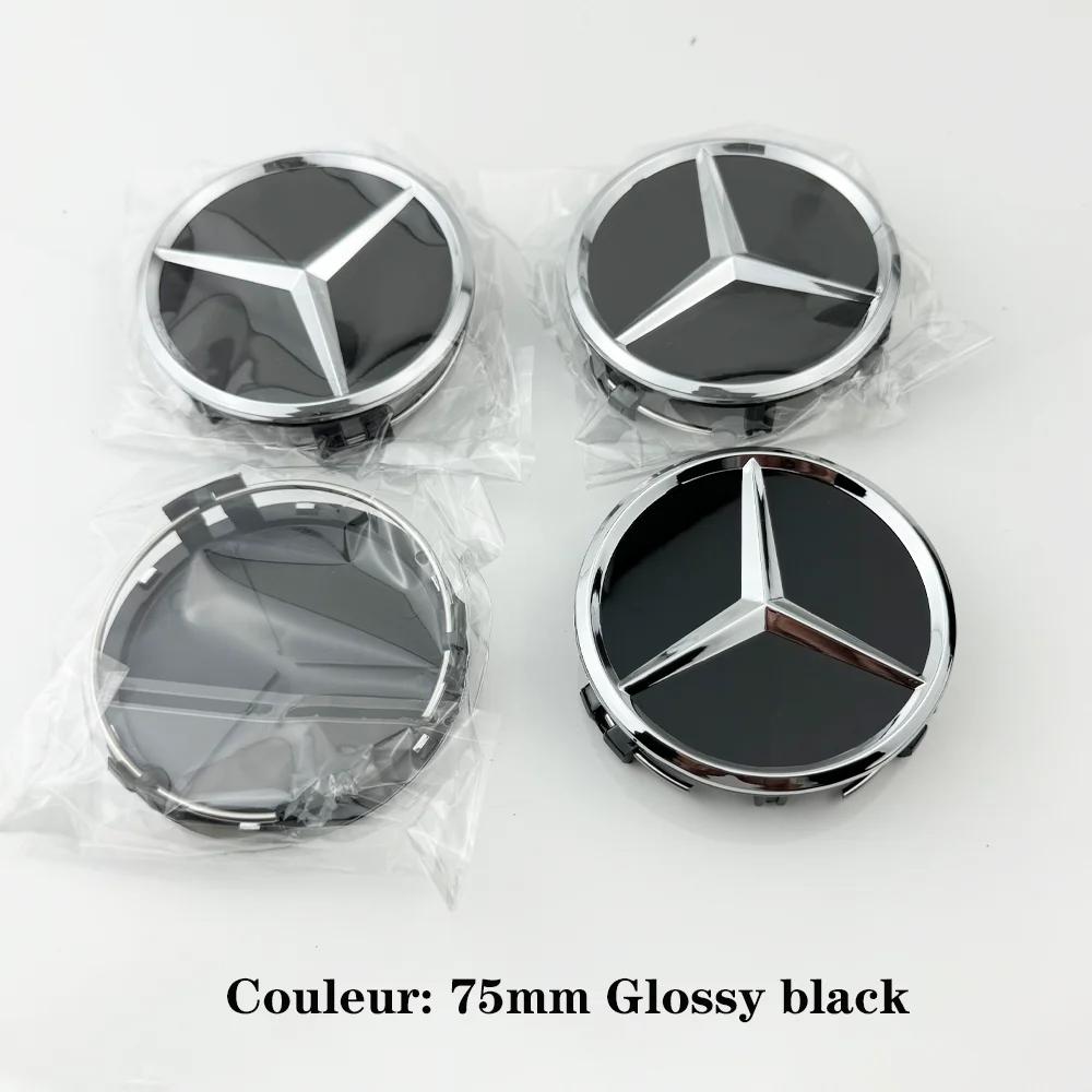 New Emblem Logo Car Wheel Center Cap 4Pcs75mm Hub Cover Badge For Mercedes Benz AMG W211 W203 W204 W210 W124 AMG W202 Accessorie