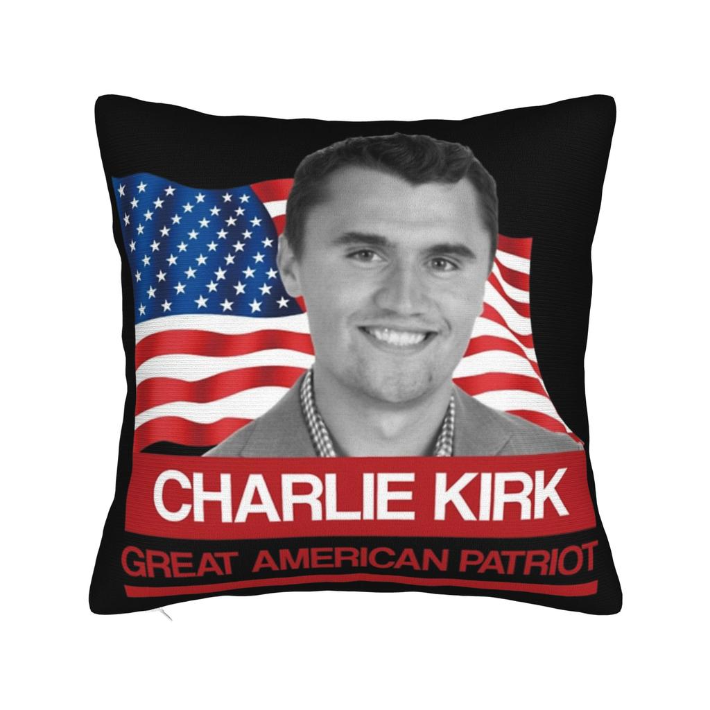 Charlie Kirk Pillowcase Double-Sided Printing Polyester Cushion Cover Decor Pillow Case Cover Car Square 40X40Cm