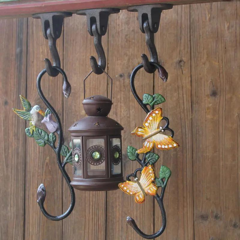 Retro Iron Art Cast Iron Hook Courtyard Garden Outdoor Wall Decoration Clothing Store Clothing Hat European Style Clothes-hook