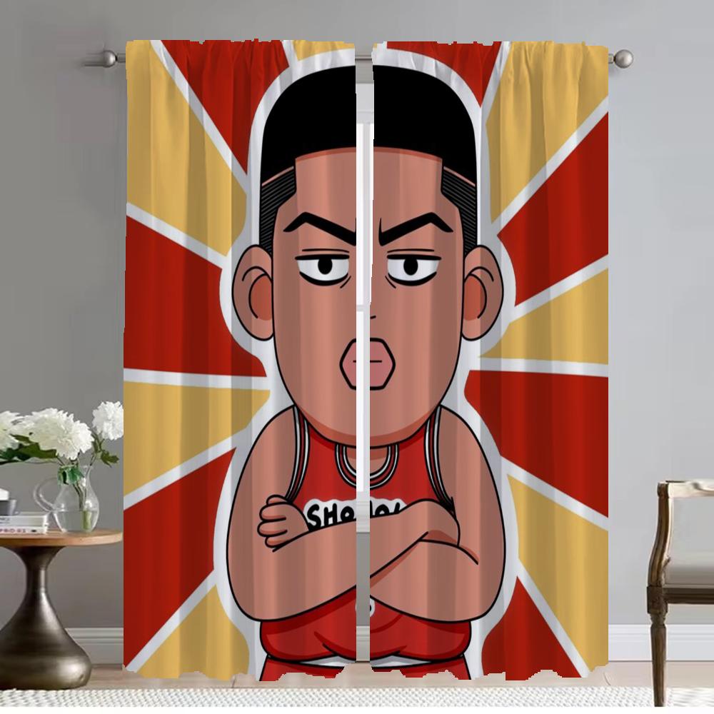 Slam Dunk Blackout Curtains 2 Pieces Window Curtain for Room 2 Panel Halloween Decoration Home Interior Curtains Partition Child