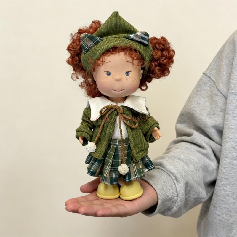 Pippa Potato Doll 24cm Vinyl Figurine Curly Red Hair Green Plaid Outfit Collectible Toy Home Decor Girl Birthday Surprise Gift