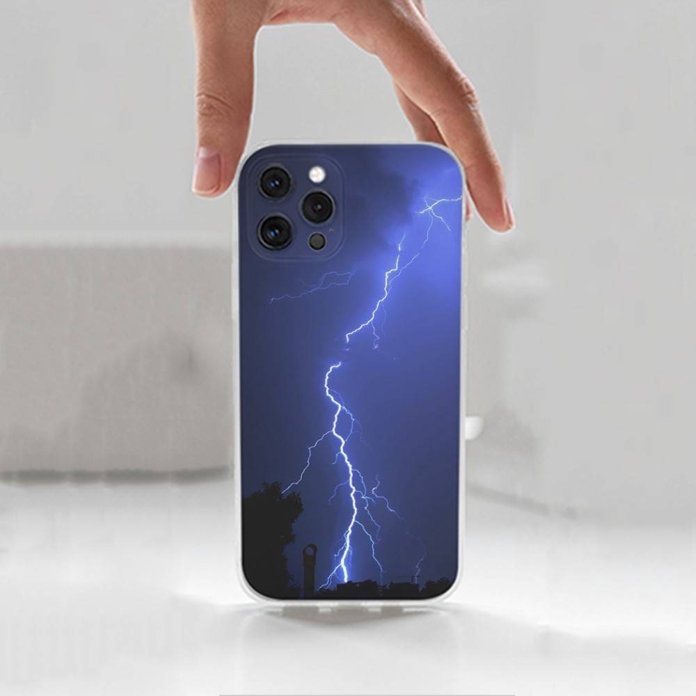 T-Thunderbolt L-Lightning Case For iPhone X,XS,SE,12,15,Pro,17,Plus,11,Max,13,XR,14,16,Mini,Transparent Soft Cover