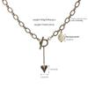 Meier Ins heart pendant titanium steel chain necklace with baroque freshwater pearl - minimalist style for women